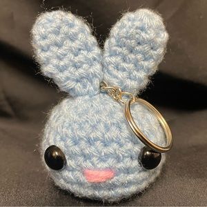 CROCHET MINI MOCHIBUN KEYCHAIN- LIGHT BLUE